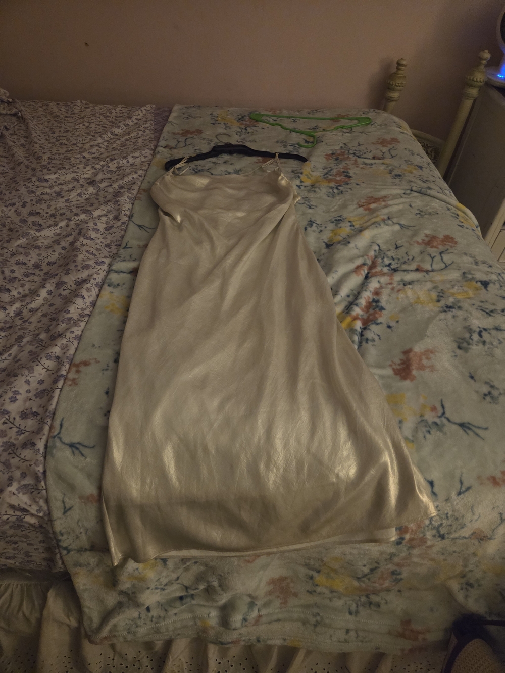 Express Champagne Slip Dress with Spaghetti Straps